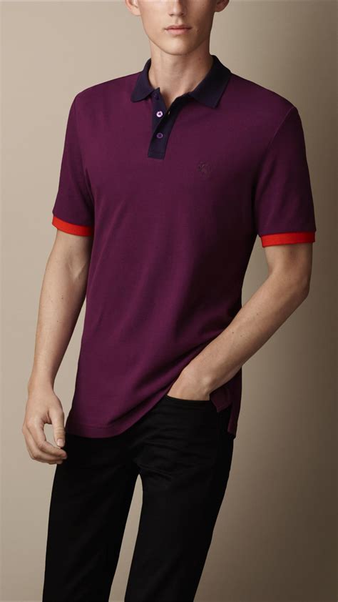 burberry herren polo shirt violet|Burberry Polo Shirts for Men .